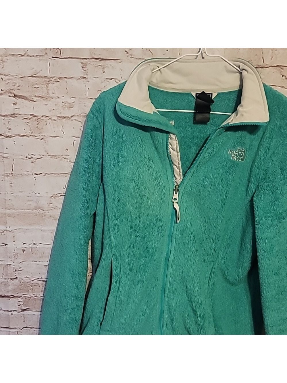 Spring green north face fleece jacket zip medium - Picture 4 of 7